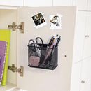 dedoot Magnetic Basket 2 Pack Magnetic Holder Locker Magnetic Pen Holder Magnetic Pencil Holder Strong for Whiteboard Marker, 4.7x2.3x3.7inch Black Mesh Magnetic Pen Holder for Refrigerator Fridge by CozyNest Decor