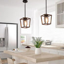 SGLfarmty Farmhouse Bar Pendant Lighting for Kitchen, Single Pendant Island Light with Wooden Finish，Modern Industrial Metal Pendant Light Fixtures，Rustic Ceiling Lantern Hanging Light,1 Pack by CozyNest Decor