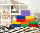 Toddler Foam Buliding Blocks - 12 Piece Fabric Covered 9x4x3inch Stacking Block Sets - Colourful Soft Play Set for Kids Idea for Building and Throwing Fun by TinyTreasures Baby Boutique