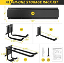 64 Inches Garage Storage, Garage Organization, Wall Mount Garden Tool Organizer, Max 620lbs Adjustable Metal Hooks, Yard Shed Rack, Tool Holder for Hanging Rake Broom Mop Snowboard, Home Gift by GreenHaven Gardens