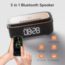 LOVME Alarm Clock Bluetooth Speaker for Bedroom, Bluetooth Stereo Sound Speaker, Fast 15W Wireless Charger, Dimmer, Night Light for Heavy Sleepers, Gift Set, Bedside(Black) by TinyTreasures Baby Boutique