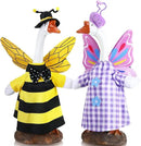 Frienda 2 Set Porch Goose Outfits Clothes 23 Inch Garden Raincoat Flag Bee Fishing Style Goose Costume for Lawn Patio Valentine's Day Decor by GreenHaven Gardens