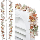 DearHouse 2 Pack Fall Maple Leaf Hanging Vine Garland Artificial Autumn Foliage Thanksgiving Decor for Home Wedding Fireplace Party Christmas (White&Green) by CozyNest Decor