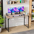 PayLessHere | 47 Inch Computer Desk | Nature | Office Desk with Metal Frame, Adjustable Feet | Water-Resistant, Scratchproof Surface | Sturdy Writing Table for Home Office or Study | Pack of 1 by CozyNest Decor