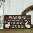 Putuo Decor Funny Rabbit Sign Bunny Rabbit Home Decor Gift Bunny Mom Bunny Lover 12 x 6 Inch (The Bunny Zone) Easter Decorations by CozyNest Decor