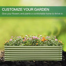 Gardmax Galvanized Raised Garden Bed, Lightweight Planter Boxes Outdoor with Easy Assembly, Large Garden Bed for Vegetables, Fruits, Flower Light Green 8x2x1.8FT by CozyNest Decor