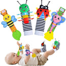 Baby Toys 0-6 Months,Soft Rattle Socks and Wristband Set,Hand and Foot Sensory Development Toys for Babies 0-12 Months with Infant Teething Toys,Shower Gifts for Newborn Boy and Girl by TinyTreasures Baby Boutique