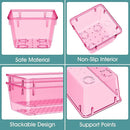 WOWBOX 25 PCS Plastic Drawer Organizer Set, 4 Sizes Desk Drawer Divider Organizers and Storage Bins for Makeup, Jewelry, Gadgets for Kitchen, Bedroom, Bathroom, Office, Clear Pink by TinyTreasures Baby Boutique