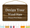Personalized Wood Board Hanging Door Sign, Custom Welcome Sign Add Your Design, Customized Wall Plaque for Porch, Wall, House, Garden, Yard, Home, Farmhouse, Decor Hanging 11.8x7.8 inch by CozyNest Decor