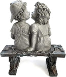 Lily's Home First Kiss Resin Garden Statue, Little Girl and Boy Kissing Yard Miniature Figurine,Small and Exquisite, 9 Inch by GreenHaven Gardens