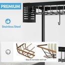 2 Tier Extra Large Stainless Steel Expandable Over The Sink Dish Drainer Drying Rack, Rust Proof Metal, Space Saving, Modern Black Big Capacity Extendable Plate Strainers Above Kitchen Counter by CozyNest Decor