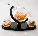 Whiskey Globe Decanter Set with 2 Etched Globe Glasses in Gift Box - Home Bar Accessories for Liquor, Whiskey, Brandy, Gin, Rum, Tequila, Vodka, and Brandy by CozyNest Decor