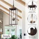 Large Outdoor Pendant Lantern Light Fixture for Front Porch, 24 Inch 3-Light Bronze Exterior Hanging Chandelier with Clear Glass, Outdoor Indoor Pendant Lamp for Patio, Gazebo, RZ008L-H ORB by CozyNest Decor