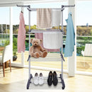 Bigzzia Clothes Drying Rack Folding Drying Rack Clothing 4 Tier Clothes Horses Rack Stainless Steel Laundry Drying Rack with Two Side Wings Grey by TinyTreasures Baby Boutique