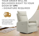 Arya Modern Nursery Chair Glider Recliner with 180° Swivel - Cozy Motorized Reclining Nursing Chair with USB Ports, Gentle Motion, Ergonomic Design, Canadian-Made (Sand/Como Fabric) by TinyTreasures Baby Boutique