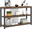 FOLUBAN Console Table for Entryway, Narrow Sofa Table with 3 Tier Storage Shelf for Living Room Hallway Behind Couch, Rustic Walnut by CozyNest Decor