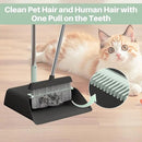 JOYMOOP Black Broom and Dustpan Set with 56” Handle, Upright Angle Design for Pet Hair and Hard Floor Sweeping by CozyNest Decor