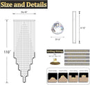 Flashing God D40''X H110'' High Ceiling Big Chandelier Crystal Raindrop Gold Chandeliers Staircase Large Chandelier Entrance Foyer High Ceiling Lighting Include 15 LED Bulbs Dimmable 2700K-4500K-6000K by CozyNest Decor
