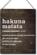 Qious Inspirational Gift Signs Hakuna Matata a Wonderful Phrase Meaning No Worries for the Rest of Your Days Wooden Hanging Sign Rustic Wall Art Home Decoration 10 x 8 Inches… by CozyNest Decor