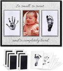 Baby Hand and Footprint Kit with Photo & Birth Details, Inkless Hand and Footprint Kit, Newborn Keepsake Plaque, Baby Shower Gifts (STYLE 2 (Baby Shower) (So Small, So Sweet)) by TinyTreasures Baby Boutique