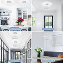 11.8" Crystal Chandelier LED Round Flush Mount Ceiling Light Fixture Modern Hanging Pendant Lighting Mini Ring Chandeliers for Dining Room Kitchen Island Hallway Bathroom (Cool White) by CozyNest Decor