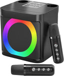 Karaoke Machine for Kids Adults - Portable Bluetooth Speaker with 2 Wireless Microphones, Singing Machine for Home Party, Birthday Gifts for Girls Boys Ages 4, 5, 6, 7, 8, 9, 10, 11, 12+ Years Old by TinyTreasures Baby Boutique