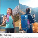 32oz Motivational Water Bottles with Time Marker & Fruit Strainer, Transparent Gradient Color Water Bottle with Times to Drink, Leakproof & BPA Free, Reusable Bottle with Strap (No Straw) by CozyNest Decor