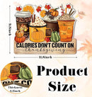 Thanksgiving Door Sign Decor, Calories don't Count on Thanksgiving, Fall Autumn Seasonal Wall Art Hanging Wooden Sign Halloween Decorations for Home Party Outside Indoor, Housewarming Gift by CozyNest Decor