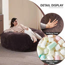 4FT Large Bean Bag Chairs,Big Adult Size Memory Foam Beanbags with Filler Included,Machine Washable Corduroy Cover,Ultra Soft Plush Gaming Bing Bag Puff Chair for Dorm, Living Room & Bedroom (Brown) by CozyNest Decor