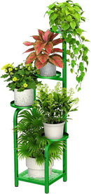 TOSKING 5 Tier Tall Plant Stand Indoor Outdoor, Heavy Duty Corner Shelf for Plants & Decor, Space Saving 3.9FT Metal Flower Pot Stand for Balcony, Garden, Living Room, Patio (Green) by GreenHaven Gardens