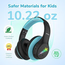 EarFun K4 Kids Bluetooth Headphones, Wireless Headphones with LED Lights, 74/85/94dBA Volume Limited, Built-in Mic, 90H Playtime, Bluetooth 5.4 Over Ear Headphone for iPad/Tablet/School, Dark Black by TinyTreasures Baby Boutique