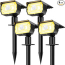 Outdoor Motion Sensor Spot Lights with 3 Modes, 4 Pack/56 LED 2-in-1 Auto On/Off Solar Landscape Lighting for Outside Yard, Wall, Garden, Pathway, Warm White by GreenHaven Gardens