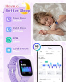 Kids Watch for Girls 5-12, Kids Smart Watch Fitness Tracker Pedometer, No Phone Needed, Puzzle Games with Parental Control, IP68 Waterproof, Heart Rate, Sleep Monitor, Step Counter, 80 Sports by TinyTreasures Baby Boutique