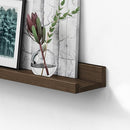 Forbena Rustic Wood Wall Shelves for Living Room Set of 4, 36 Inch Long Floating Shelves with Lip, Large Farmhouse Wooden Picture Ledge Shelf for Bedroom Office Hallway Photo Frames (Dark Brown) by TinyTreasures Baby Boutique