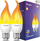 Hompavo Upgraded LED Flame Light Bulbs, 3 Modes Flickering Light Bulbs, E26 Chandelier Base Candle Fire Light Bulb for Halloween Christmas Party Porch Indoor & Outdoor Home Decoration - 2 Pack by GreenHaven Gardens