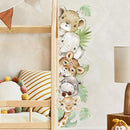 55.12 x 15.75 InchWatercolor Jungle Animal Wall Decals Tiger Elephant Zebra Giraffe Hippo Forest Wall Stickers Removable Peel and Stick Stickers for Baby Nursery Playroom Bedroom Classroom by TinyTreasures Baby Boutique