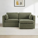 CHITA Modular Sectional Sofa, FSC Certified L Shaped Couch with Reversible Chaise, Modular Sectional Couch for Small Space, 78 Inch Width, 3 Seat Modular Sofa with Storage Ottoman, Moss Green by CozyNest Decor