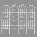 4 Pack Metal Garden Trellis 71" Fence Rustproof Garden Trellis for Climbing Plants Support Roses Flower Outdoor Lawn, Cream White by GreenHaven Gardens