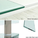 Glass Coffee Table for Living Room, Modern Rectangle All Tempered Glass Table 8mm Clear Transparent Top Home Furniture for Small Space Bearing 220LB by CozyNest Decor