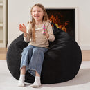 Homguava 2FT Bean Bag Chair,Teardrop Bean Bags Small Beanbag Chair with Memory Foam Filled and Ultra Soft Corduroy Cover for Living Room, Bedroom (Small,Black) by TinyTreasures Baby Boutique