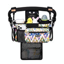 TOPDesign Universal Baby Stroller Organizer Caddy with Detachable Mesh Bag & Heightened Insulated Cup Holders & Non-Slip Secure Hooks Accessories, Fits Most Strollers (Colorful) by TinyTreasures Baby Boutique