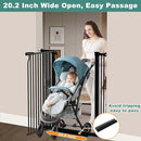 40.5" Extra Tall Baby Gate for Doorways, 32.6"-40.5" Extra Wide Pet Gate Pressure Mounted, Puppy Dog Gates Proof Indoor, No Drill Safety Child Gate, 1.37" Narrow Space Metal Black Gate by TinyTreasures Baby Boutique
