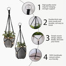 Artilady Black Hanging Planter for Indoor Plants Macrame Plant Hanger Large Hanging Plant Holder Basket with Adjustable Beads Outdoor Window Boho Plant Wall Decor by GreenHaven Gardens