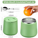 20oz Insulated Vacuum Food Jar with Buckle Lid,Soup Thermo for Hot Food Kids,Wide Mouth Leakproof Stainless Steel Lunch Container with Spoon-Green by TinyTreasures Baby Boutique