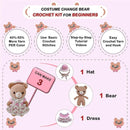 LoopMap Crochet Kit for Beginners - DIY Amigurumi Bear with Removable Dress & Accessories - Step-by-Step Video Tutorials, Extra Yarn, Crochet Tools, Handmade Gift for Kids & Adults (Bear K02, Pink) by TinyTreasures Baby Boutique