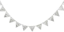 Pinkblume Double Sided Sequin Fabric Triangle Pennant Banner Flag Bunting Garland for Silver Theme Nursery Classroom Home Bedroom Wall Holiday Christmas Decor by GreenHaven Gardens
