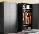 SISESOL Metal Wardrobe Cabinet with Hanging Rod,Black Armoire Wardrobe Closet,Metal Clothing Storage Cabinet with Adjustable Shelves and Doors,72" Cloth Storage Cabinets for Home,Living/Laundry Room by CozyNest Decor