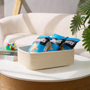 Large Shallow Organizing Baskets 15x11x5.1 Inches - Rope Woven Storage Bins for Bathroom, Shelves, Cube Closet, Beige 2 Packs by CozyNest Decor