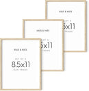 HAUS AND HUES Set of 3 Pennsylvania Oak Wood Picture Frames, 8.5x11 in, Beige, Minimalist Style, Shatterproof Plexiglass, Wall Mount, 3 Count by CozyNest Decor