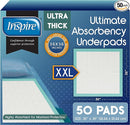 Inspire Extra Large Super Absorbent Disposable Bed Pads for Incontinence (36" X 36" Pack of 50) Ultra Thick and Absorbent Underpads Chux Adults, Puppies, Dogs Kids Furniture Protection by TinyTreasures Baby Boutique